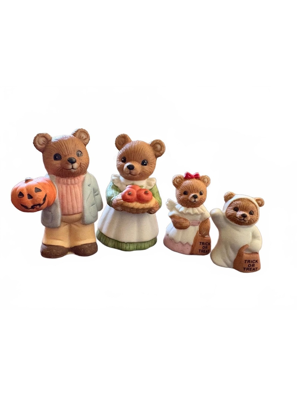 1980’s Fall Autumn Decor HOMCO Adorable Bears Porcelain Figurines